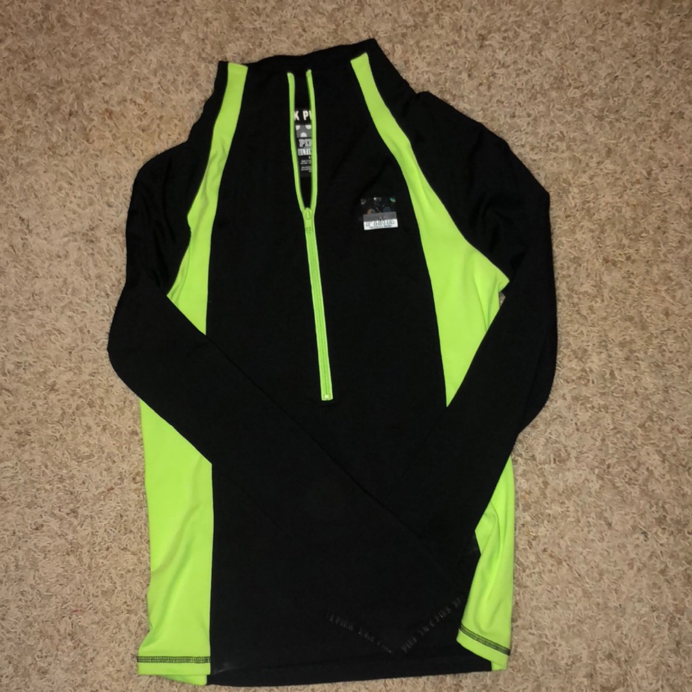 Pink half zip pull over